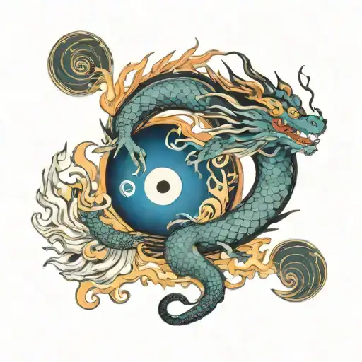 Yin Yang Fire Water Dragon