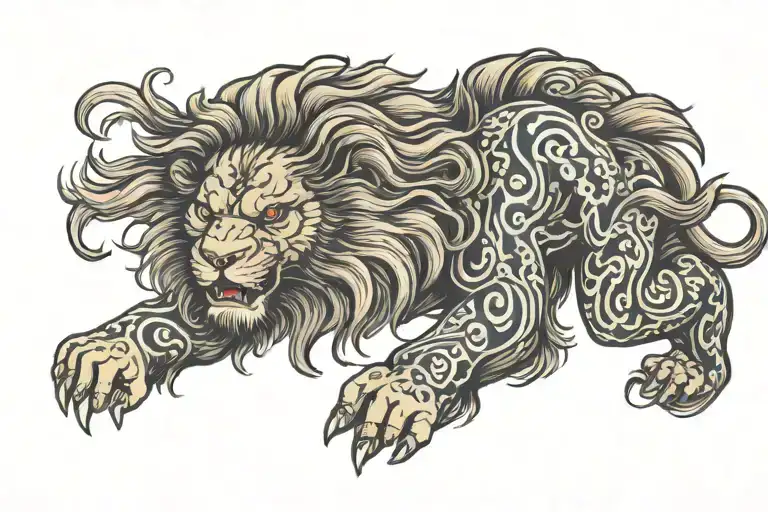 Lion Mane Flowing Hair