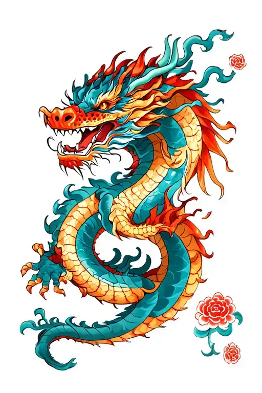 Dragon With Single Body And 2 Heads Fighting Each Other
