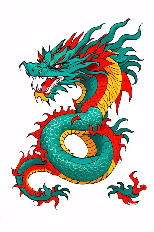 Dragon With Single Body And 2 Heads Fighting Each Other