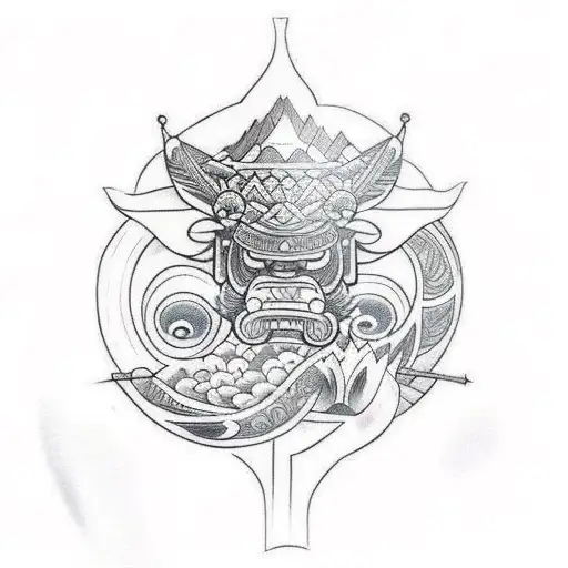 Polynesian Tatoo For Full Sleeve With Sun