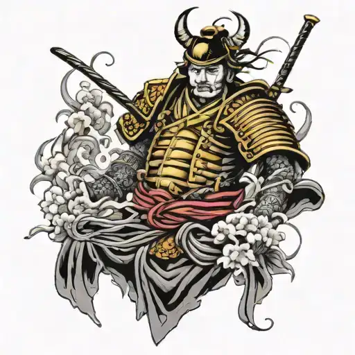 Full Chest Samurai Tattoo Design