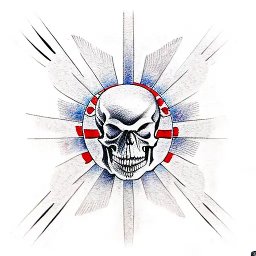 Apache Helicopter With American Flag And Skull Background