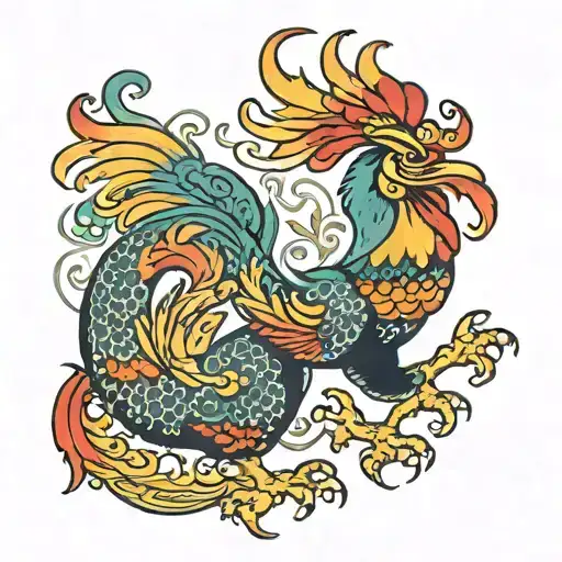 Colorful Dragon Rooster
