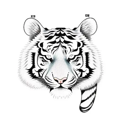 Tiger With Tail Turning Into A Cherry Blossom Tree