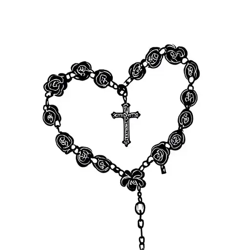 Rosary And Heart Shape