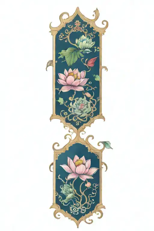 Jewels Vines Lotus Flower Cross Wings