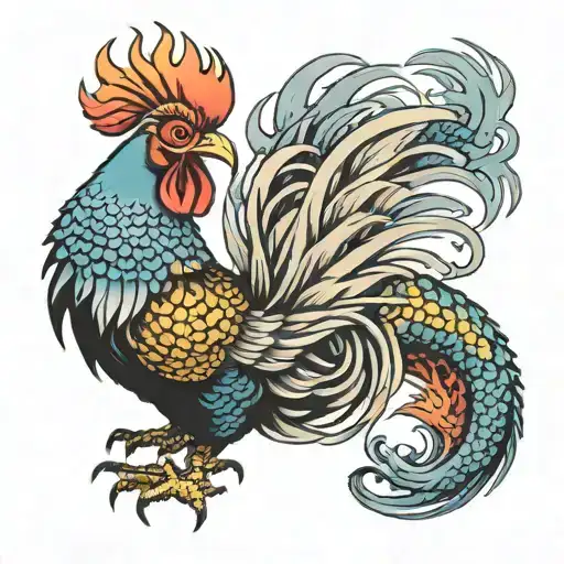 Colorful Dragon Rooster