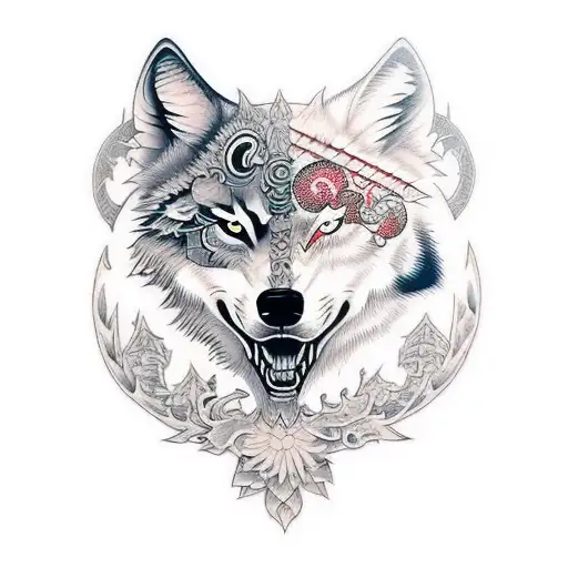 Shield Maiden And Wolf