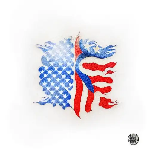 Filipino Flag And American Flag