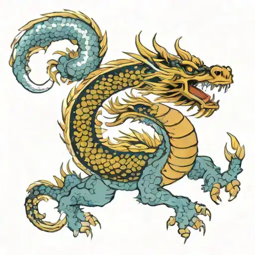 Blue Martial Arts Dragon