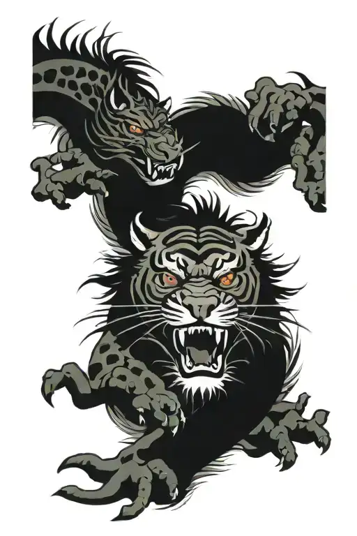 Dragon And Tiger Face