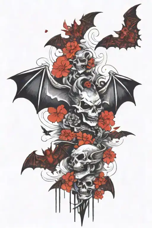 Bats Flying In A Line