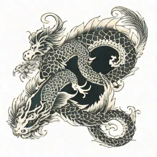 Dragon Yakuza Sleeve Koi Fish