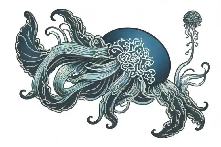 Jellyfish Emoji Color Blue