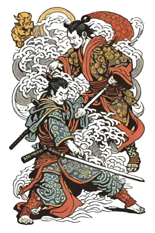 Samurai Warrior Battling