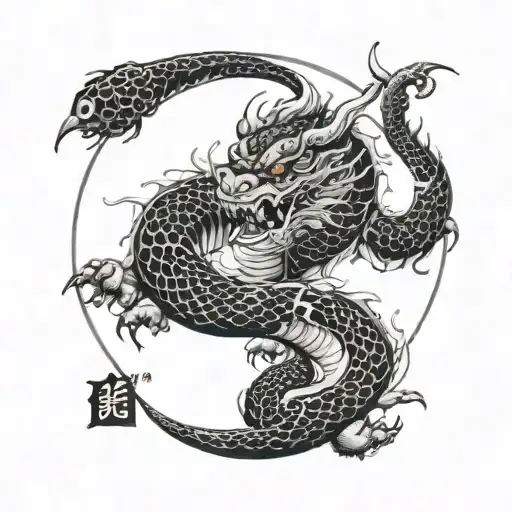 Dragon And Oni Japanese Style