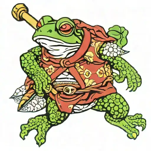 Traveling Frog Carrying A Bindle