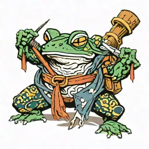 Ronin Frog Carrying A Bindle
