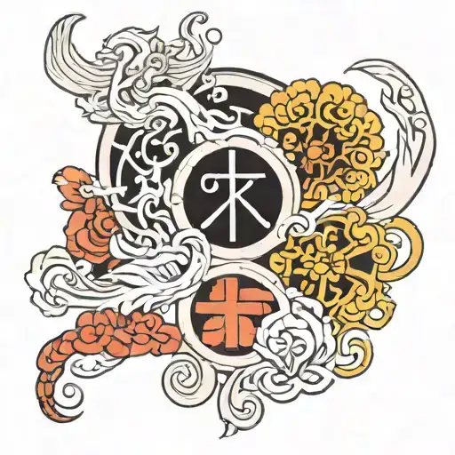 Gemini And Karma Written Within Karma Sign Tattoo Design