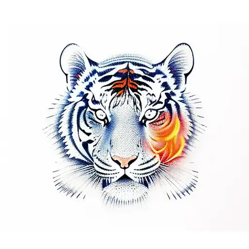 Tiger With Fires