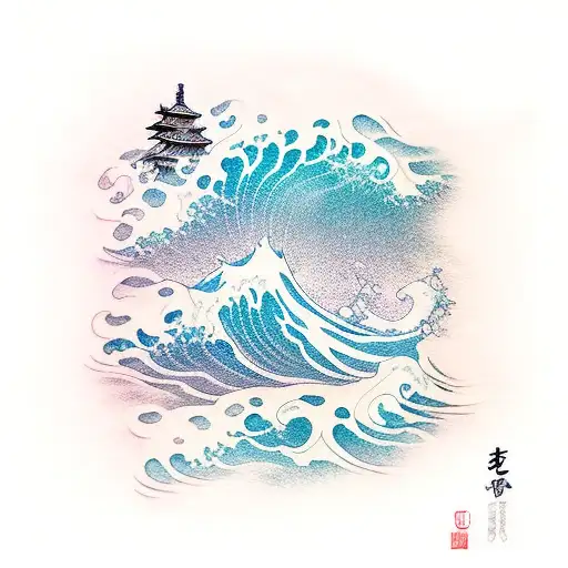 Ocean Wave With Samurai