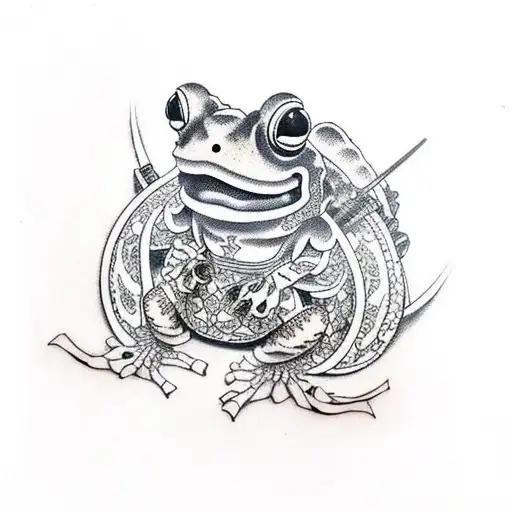 Neo Traditional Samurai Frog