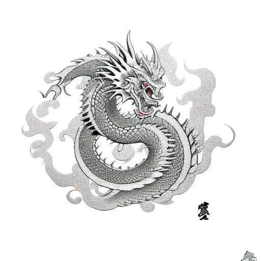 Japanese Dragon Stencil