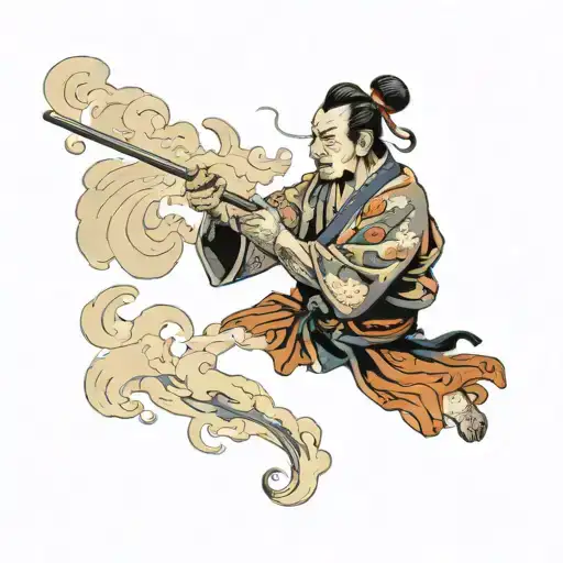Samurai Blowing Smoke