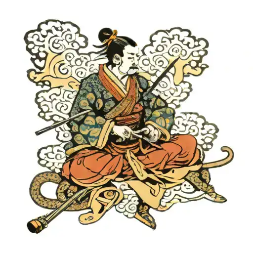 Samurai Blowing Smoke