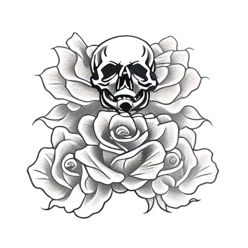 Misfits Skull With Roses Around It