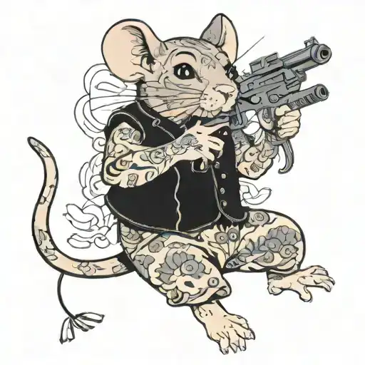 Mouse Pirete With A Gun In His Hands