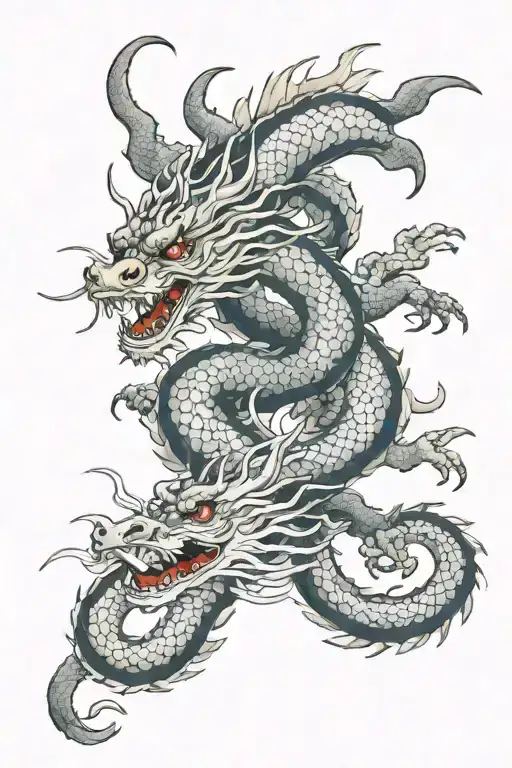 Fenghuang And Dragon Intertwined