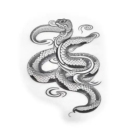 Snake Waves And Flowers Sleeve