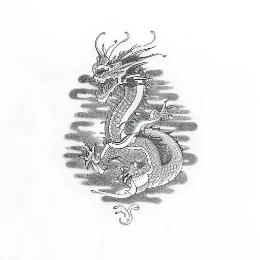 Dragon Breathing Fire That Turns Into Itself