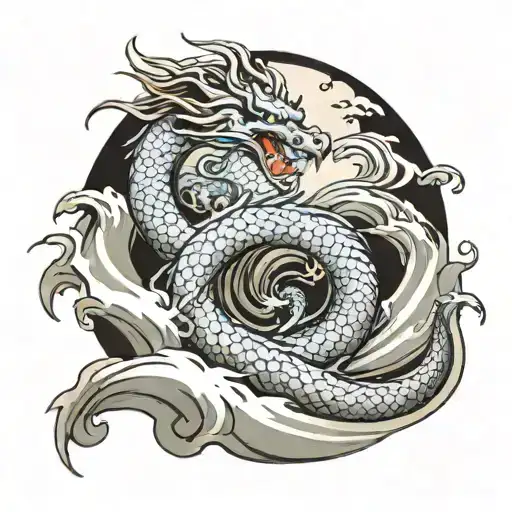 Dragon And Stormy Seas