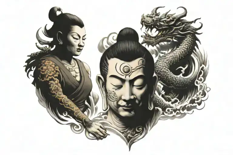 Budda With Dragon