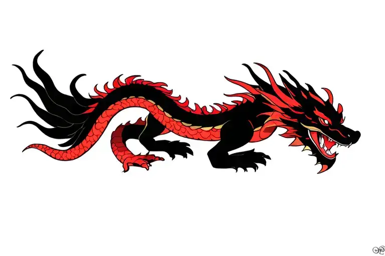 Dragon With Tail And Wings Flying