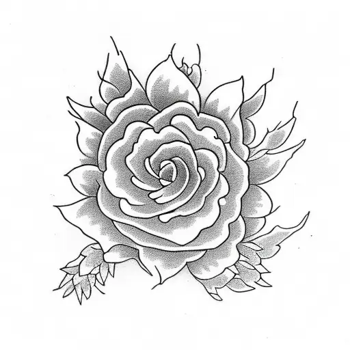 Flower With Sunset Above