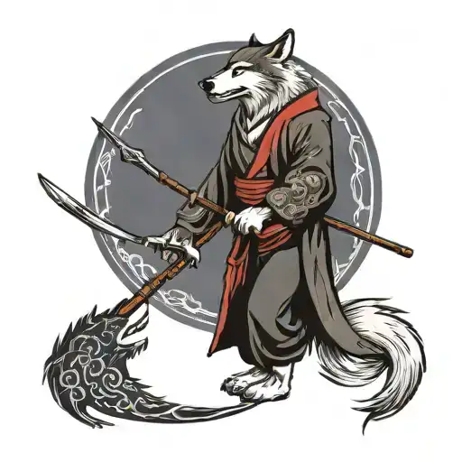 Wolf With Scythe On His Back
