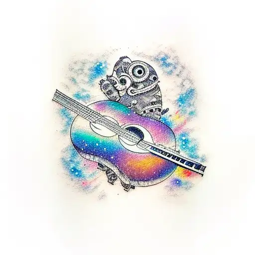 Playing Guitar While Sitting On Edge Of Galaxy