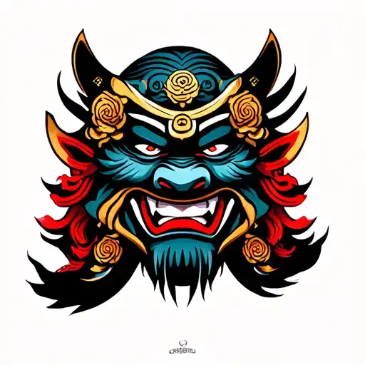 Samurai Japanese Oni Mask