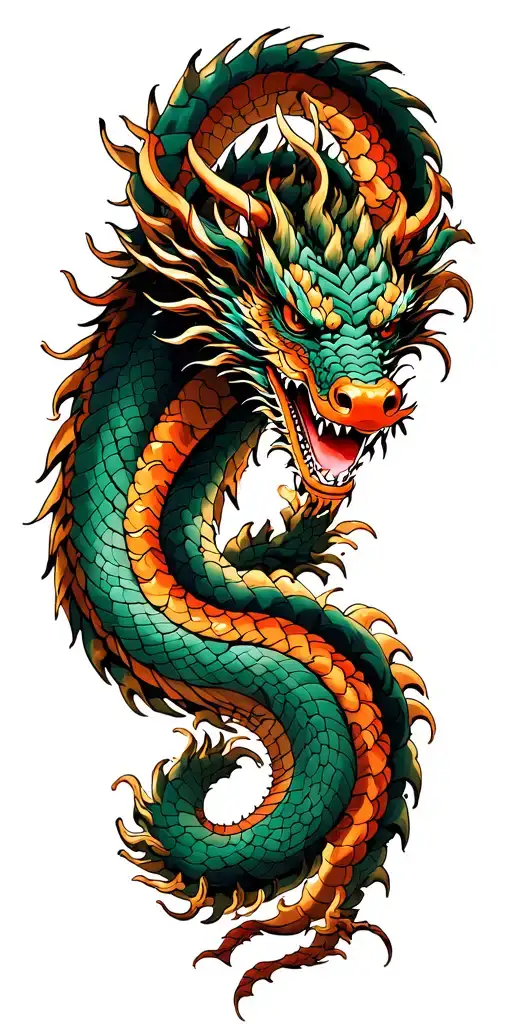 Japanese Dragon Coiled