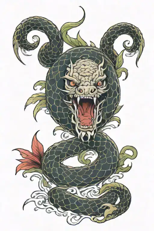 Water Serpent With Trident