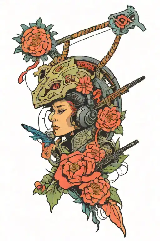 Panmal Palmer And V From Cyberpunk Inspired Tattoo Featuring