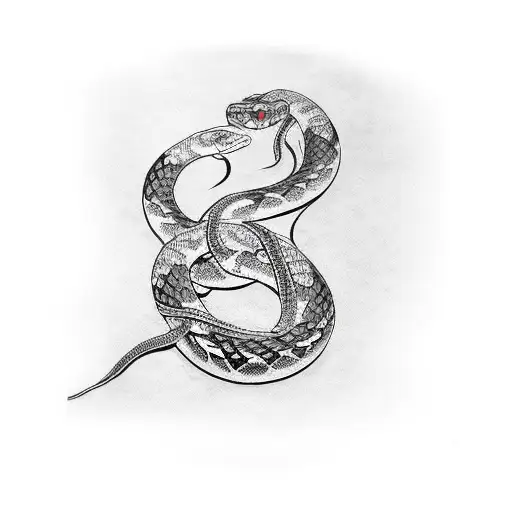 Black And White Snake On The Higanbana