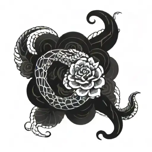 Snake With Roses On The Sides