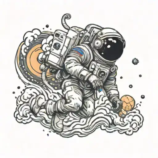 Astronaut Floating In Space