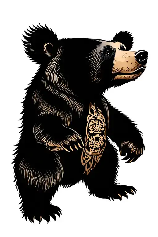 Bear Standing Realism Style