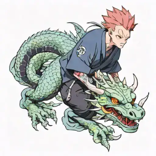 The Character Suguru Geto From The Anime Jujutsu Kaisen With His Dragon